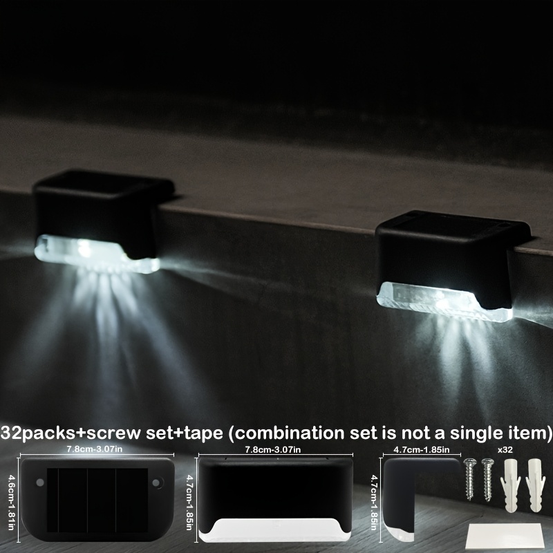 TEMU 32/15pcs Of Solar Outdoor Step Lights, Solar Fence Lights, Outdoor Table Lamps, Solar Deck Lights, Solar Buried Lights, Solar Fence Staircase