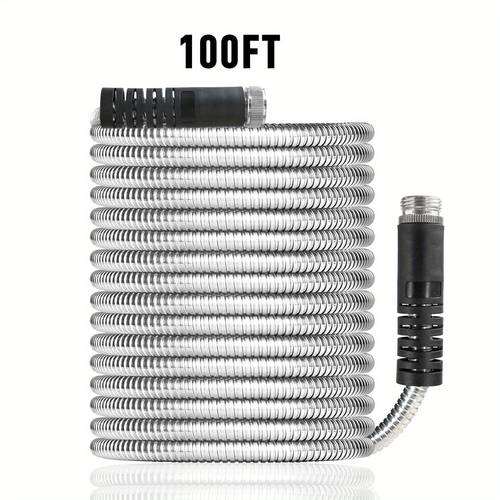 100ft metal garden hose stainless steel 304 water hose flexible hose light strong rust resistant suitable for garden outdoor rv