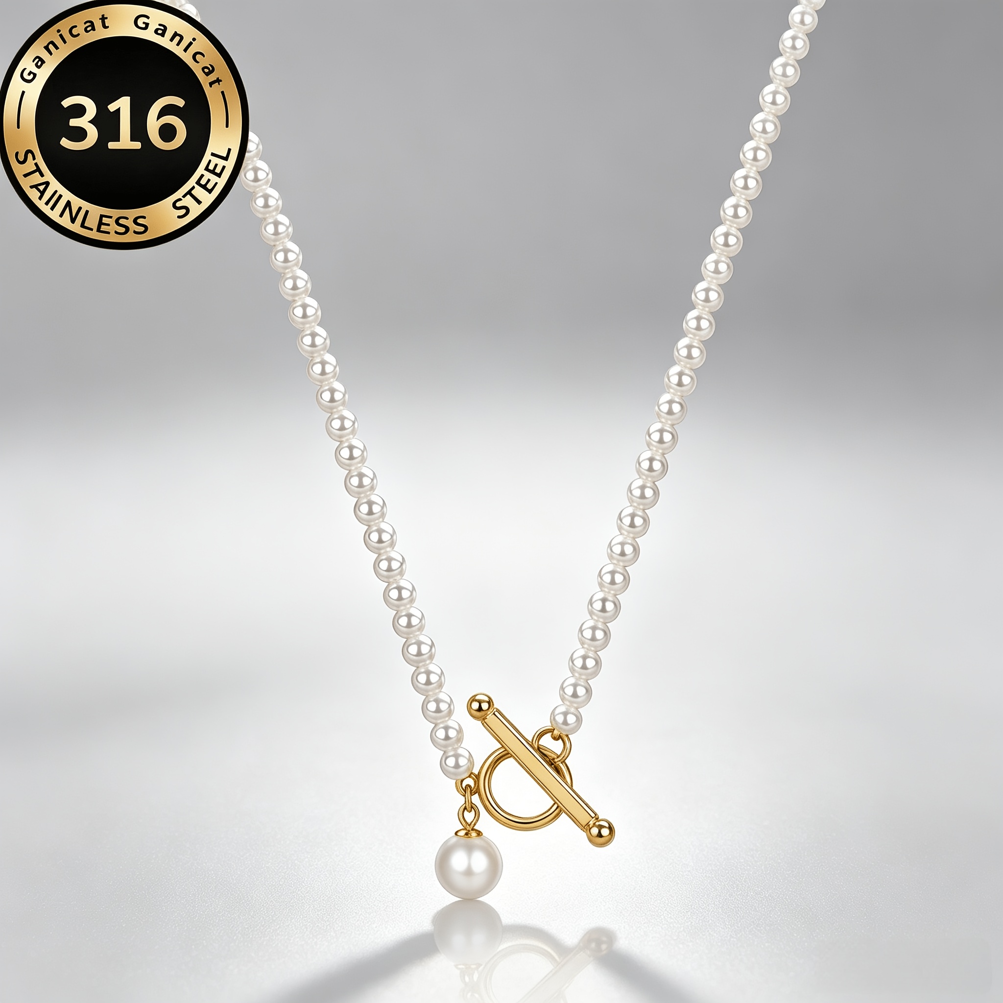 TEMU [ganicat ] Steel Women's Fashion Necklace Exquisite Vintage Ot Clasp Low Allergy Perfect Gift For Daily, Party, And Holiday