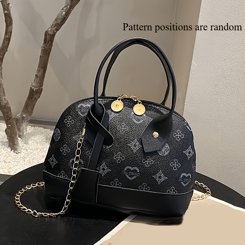 TEMU Retro Handbag, Cute Elegant Crossbody Small Bag, With Metal Chain Shoulder Strap, Zipper Closure Shell Bag - Suitable For Daily Commute, Best