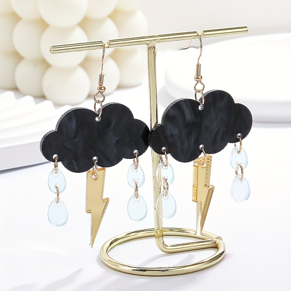 

Stylish Drop Earrings Acrylic Black Cloud & Design Match Daily Outfits Party Accessories Casual Dating Decor