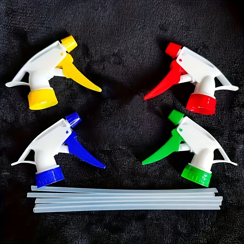 Pack Of 4 Random Color Plastic Spray Bottles - No Bps, Odorless Handheld Pressure Sprayer For Watering Plants, Universal Atomizer Nozzle Fits Most Bottles