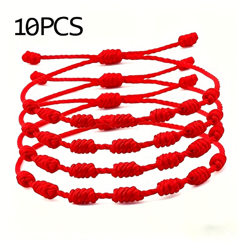 TEMU 10 piezas de pulseras de del año de con y nudos, pulseras de pareja ajustables tejidas a , y elegantes, pulseras de , pulseras de , pulseras de