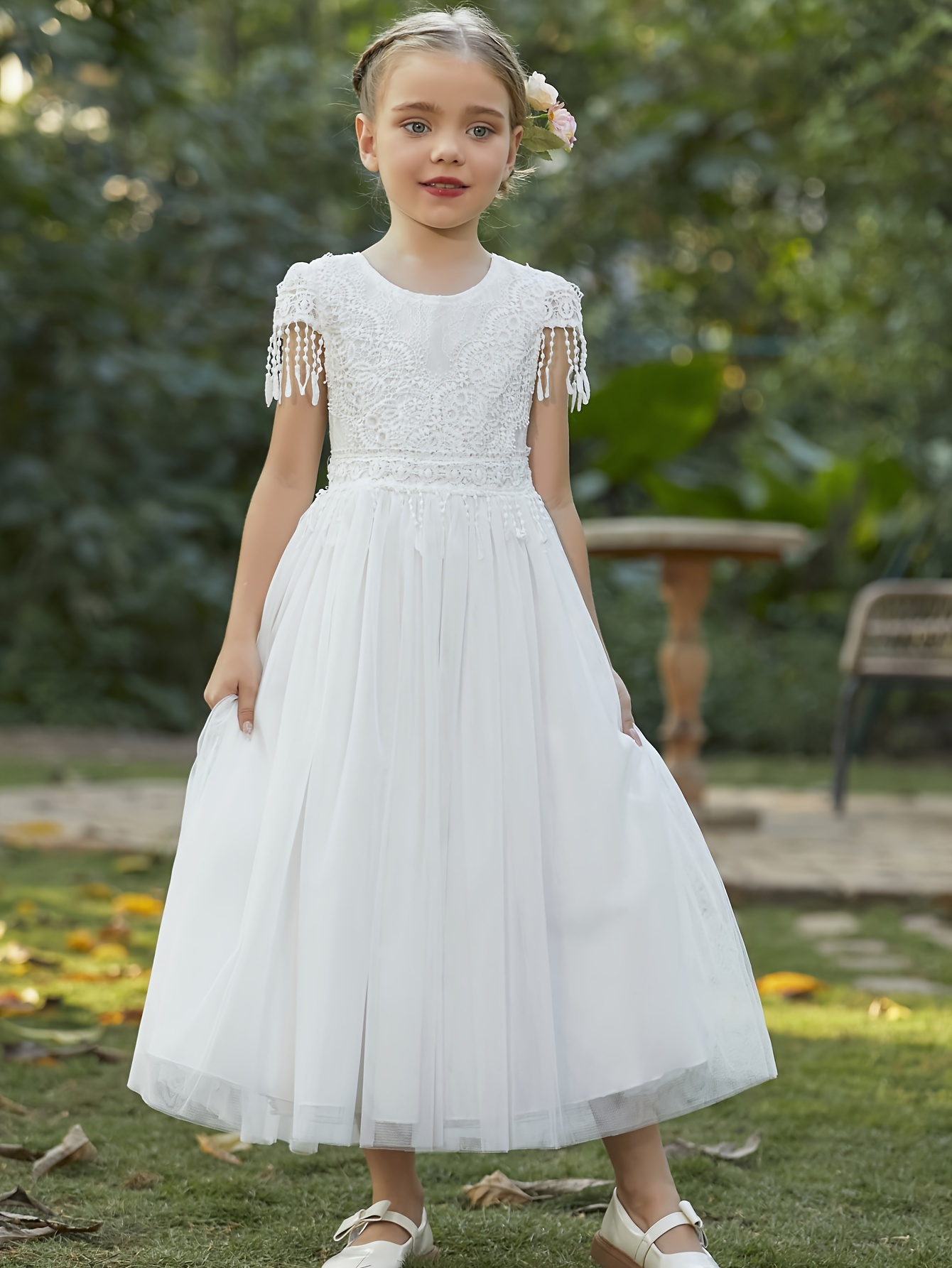 Elegant Solid Hollowed Out Off the Shoulder Princess Dresses