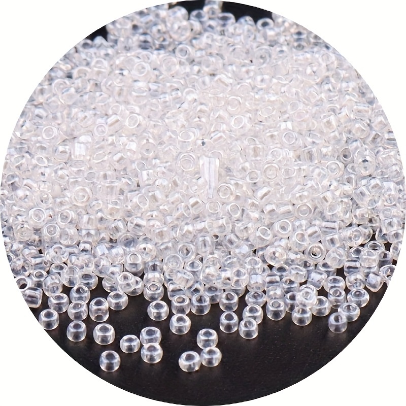 Image of 750/1500/2200pcs Transparent Glass Rice Beads Hand Beads For Wedding Dress, Hair Bun Tassels Necklace Loose Beads Jewelry Clothing Beading Loose Beads