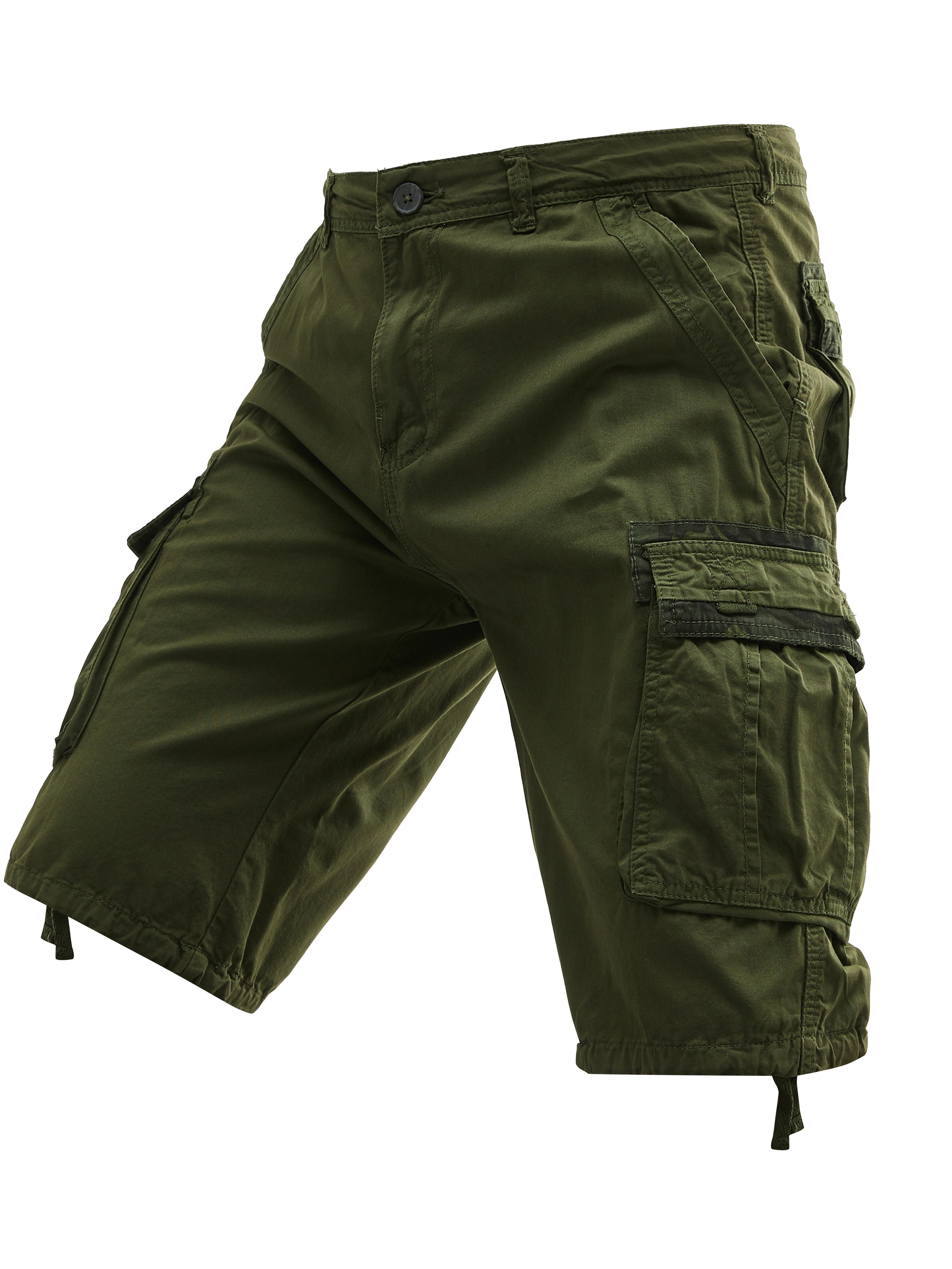 men's plus size cotton cargo shorts solid style - Temu Canada