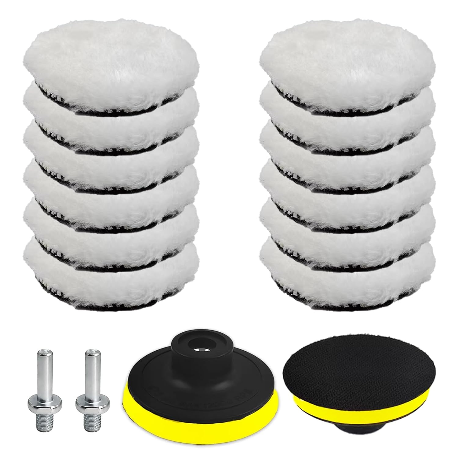 TEMU 16/28pcs 75mm Polishing Attachments, Polishing Pads With M10 Drill Adapter, For Car Polishing, Polisher, Sander, For Waxing And Buffing