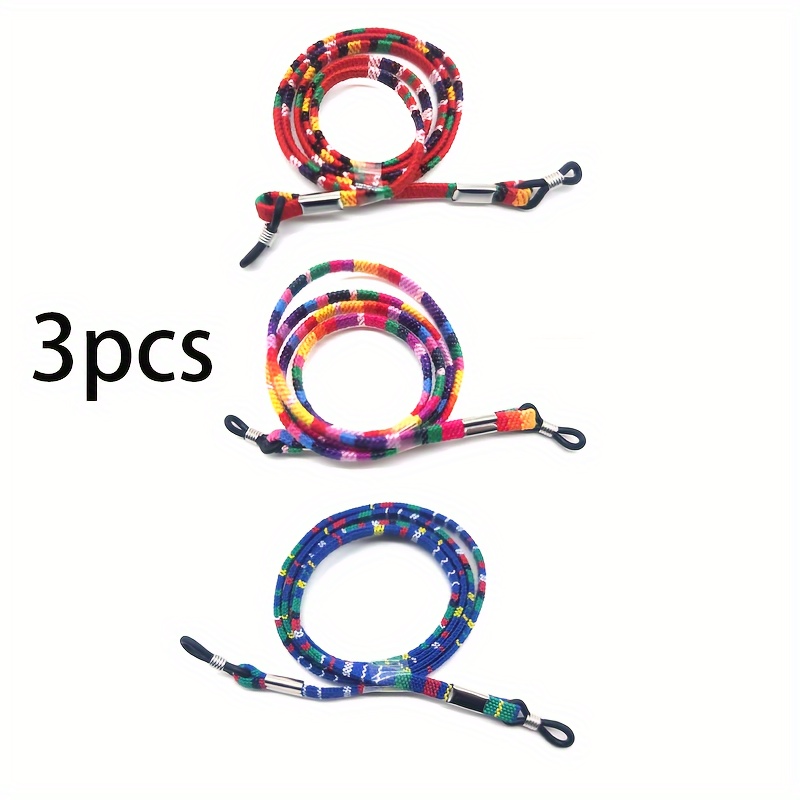 

3pcs Bohemian Style Eyeglass Straps, Anti Slip Eyeglass Straps, And Sports Glasses Chains