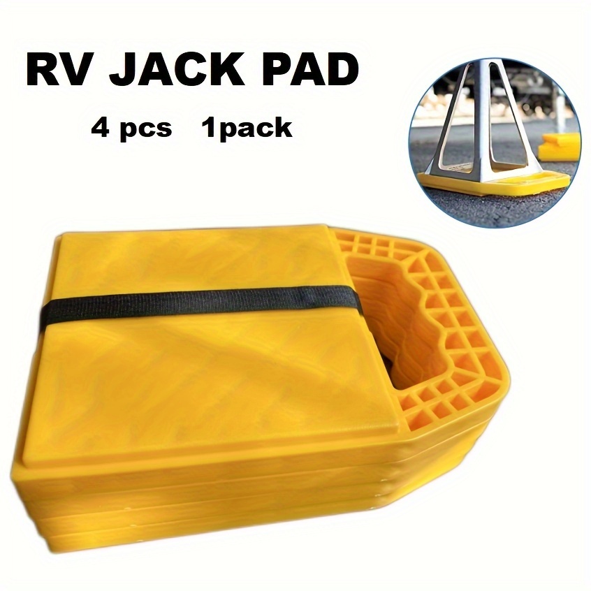 

4pcs Rv Camper Trailer Repair Jack Pad Tire Blocker, Plastic Non-slip Pad Flat Plate, Increase Ground Friction
