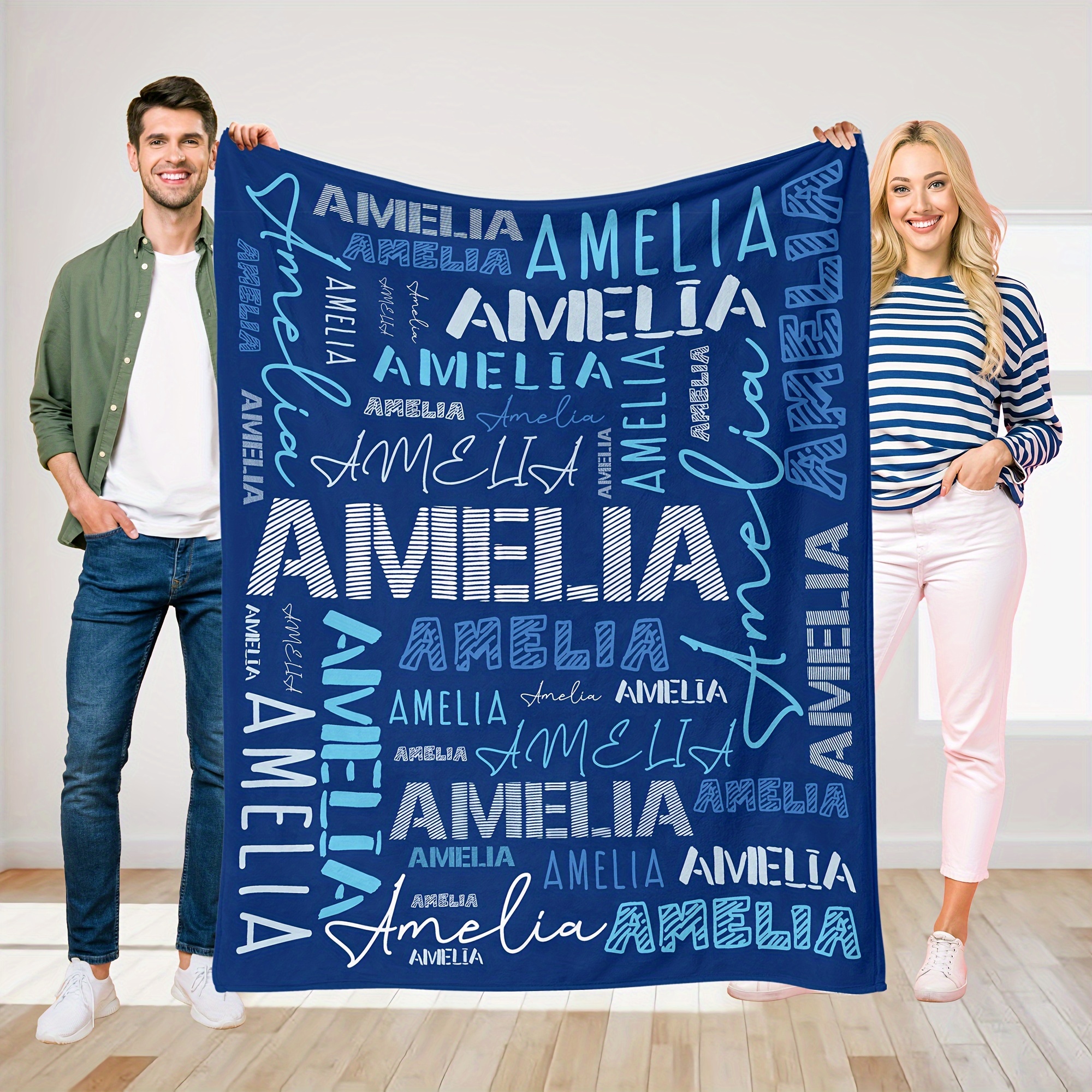 

Custom Name Flannel Blanket - , | Perfect Gift For Adults | Ideal For Home, Picnic & Travel, Cozy,