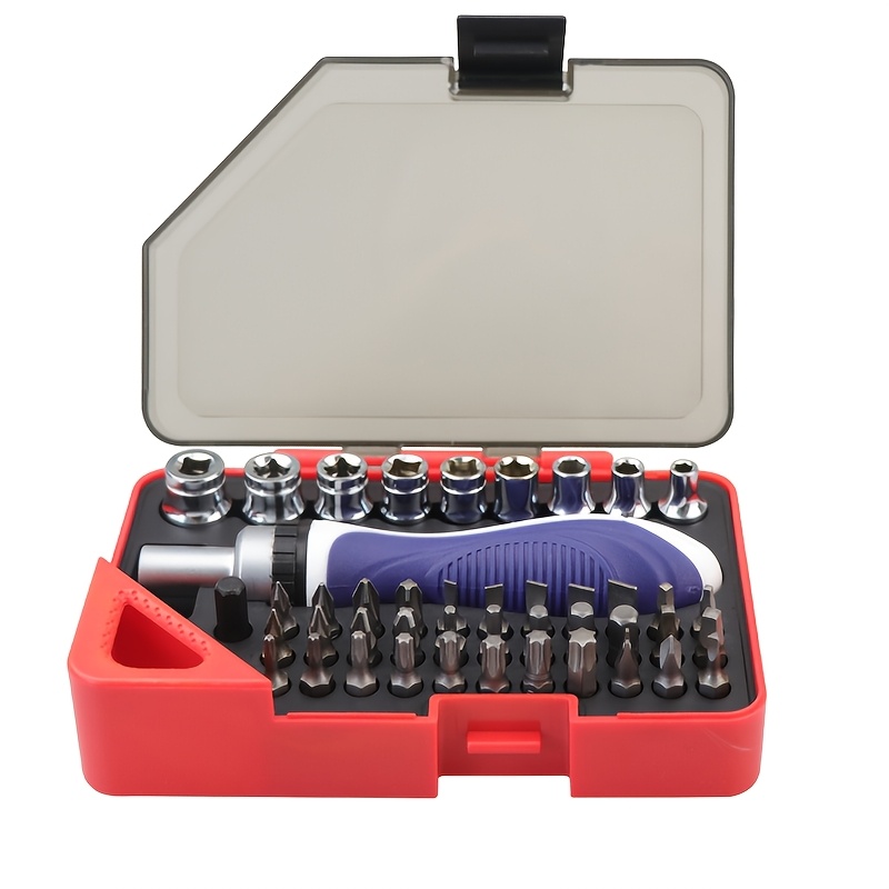   44 in 1 multifunctional screwdriver set manual ratchet and bit combo metal spanner head no battery required for home appliance repair and maintenance Product details 1
