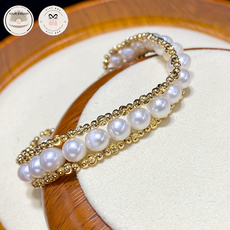 Women's Multi-Layer Freshwater Pearls Bracelet, Gift for Her