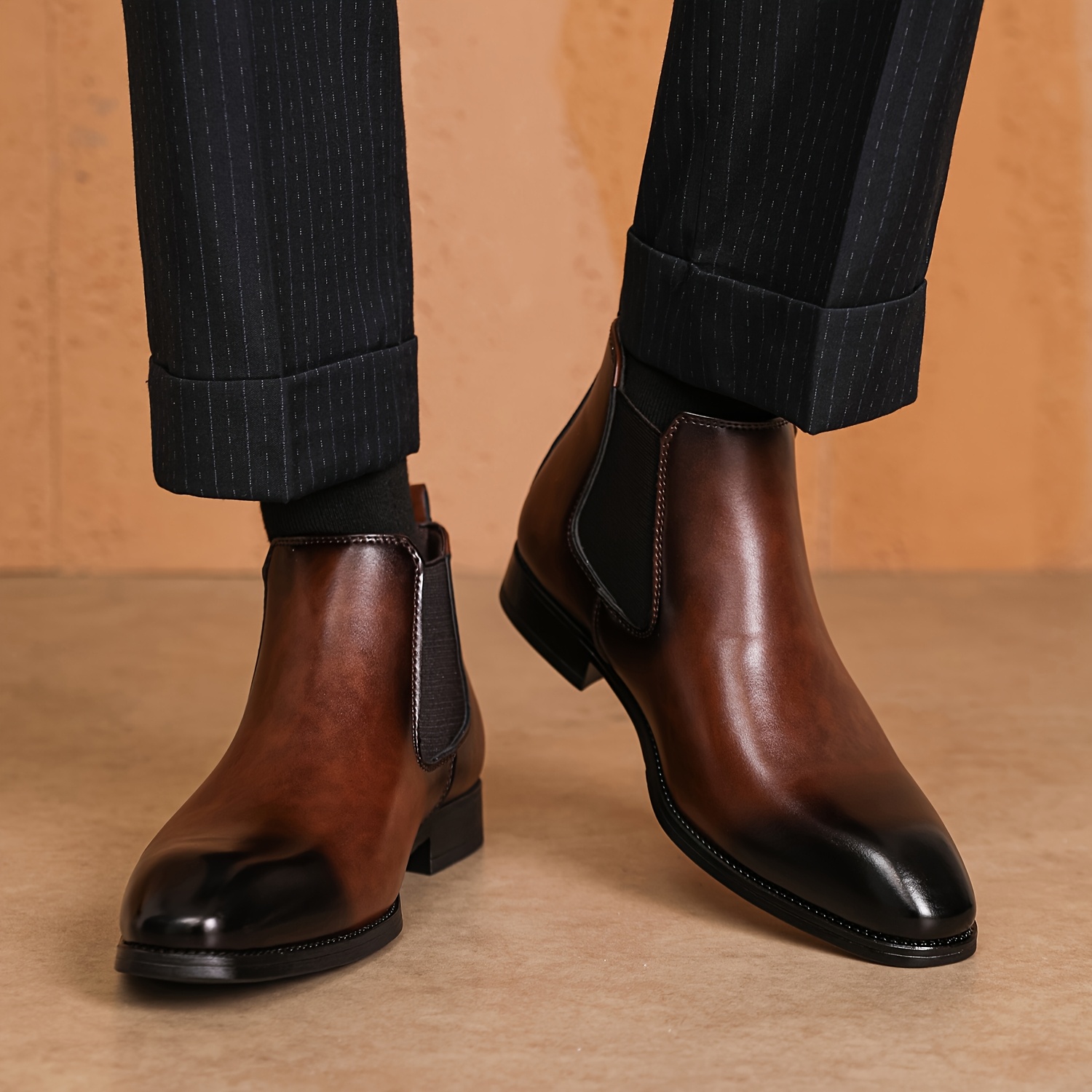 mens chelsea boots mens toe low top dress - Temu