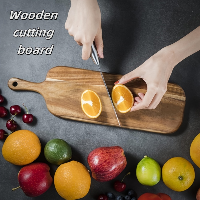 

Versatile Wooden Cutting Board With Handle - Small, Durable Charcuterie Serving Platter For Meat, Cheese, Bread, Vegetables & Fruits - Ideal For Kitchen & Dining, Perfect Gift For Holidays