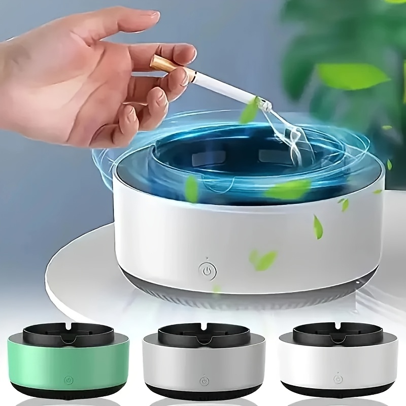 Windproof Stainless Steel Ashtray With Lid - Smell-Proof, Waterproof For Indoor/Outdoor, Patio, Balcony (10cm, Matte Black)-978822