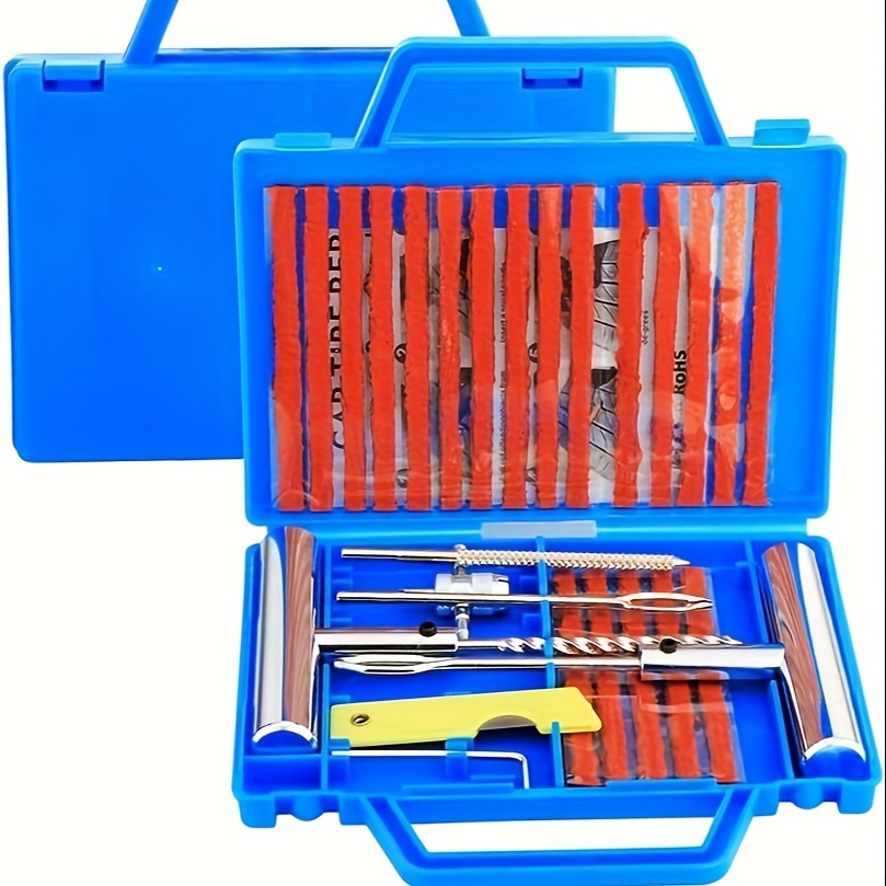TEMU Heavy-duty Puncture Repair Kit For Vehicles, Including Cars, , Motorcycles, And Bikes, Designed For Emergency Tire Repairs, Without Battery