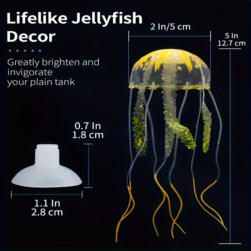 3pcs/6pcs Luminous Silicone Jellyfish for Aquarium, Artificial Glowing Fish Tank Ornaments, Colorful Decor for Aquatic Decoration