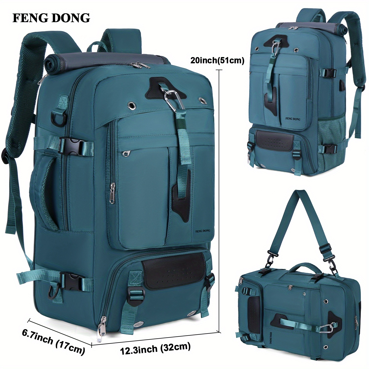 E-shop Großvolumiger Leichter Reiserucksack Kompatibel für 17,3-Zoll-Laptop & Business, Schulrucksack mit Schuhfach, Mehreren Fächern & Gepolsterten