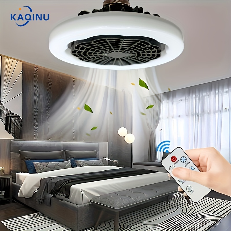 

Kaqinu Ceiling Fan With Light Modern Remote Control Enclosed Low Profile Ceiling Fan With Light Led Dimming Invisible Bladeless Flush Mount Fan Light Bedroom, Offices