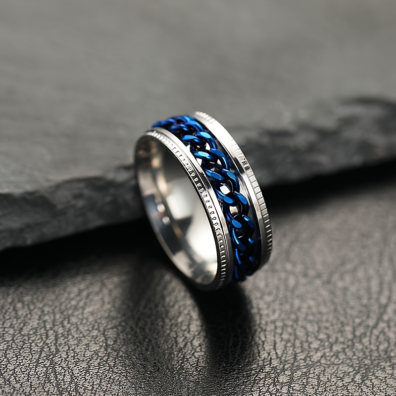 1pc personality style 201 stainless steel rotatable link chain ring 201 titanium 201 stainless steel unisex gift for couples   jewelry suitable for   men and women Product details 7