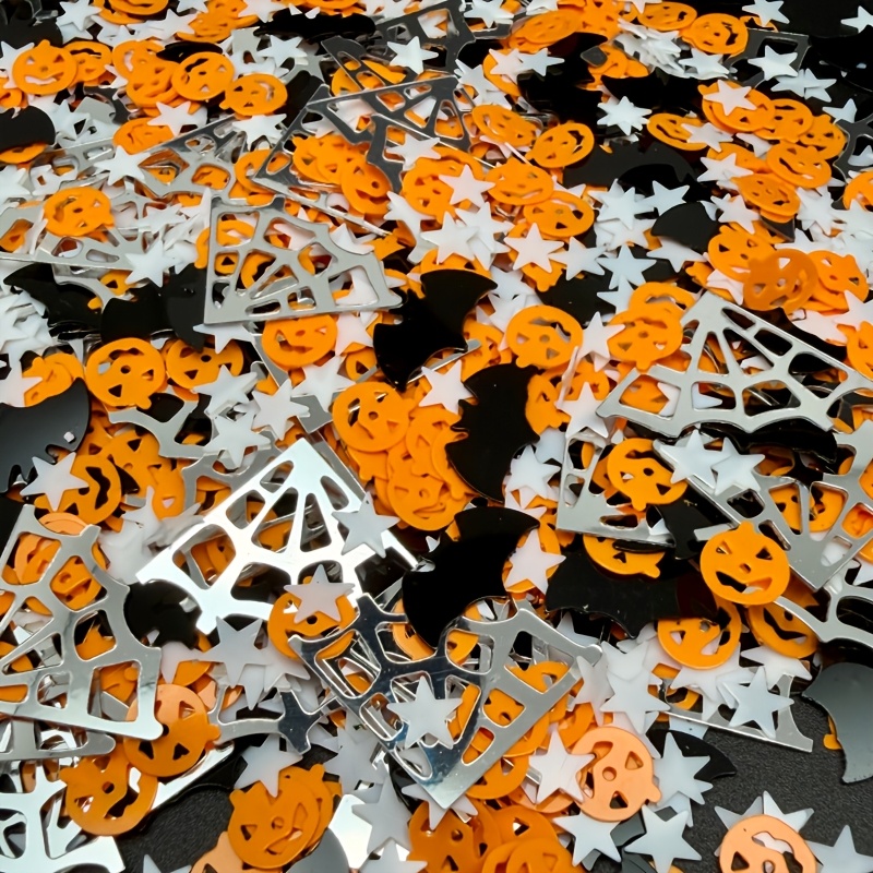 TEMU 5500 piezas de colorido con diseño de calabaza, murciélago, y estrella, para fiestas, , , lanzamientos, decoración de mesas, manualidades y