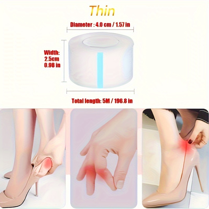 Transparent Waterproof Bandage for Foot, Finger, Toe, Heel - Invisible, Travel Essential, Alternative to Traditional Bandages, Fragrance-Free, Transparent Bandage, Invisible Bandage, Flexible Bandage, Durable Bandage