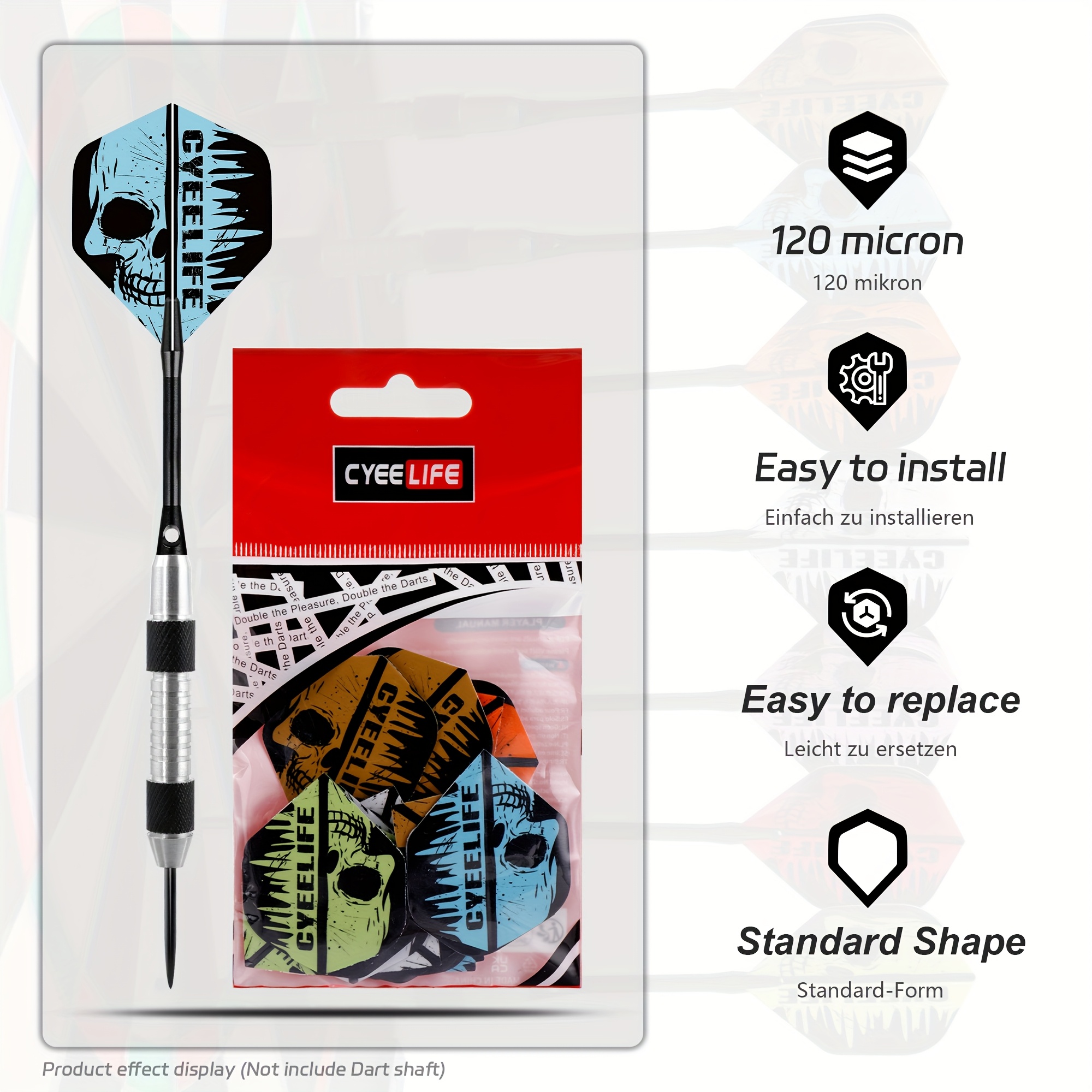 Dartvinnen, Standaard Vierkante Vinnen, 21 stuks