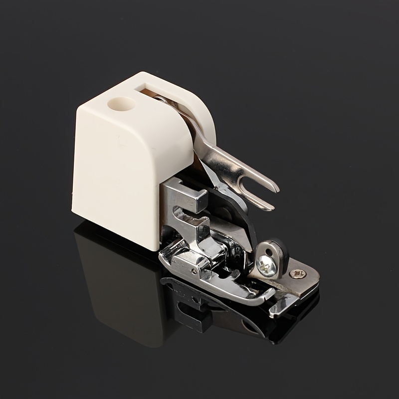 TEMU Side Cutter Overcast Presser Foot, Silver - Compatible With All Low Shank Sewing Machines, No Electricity Or Battery Required, White