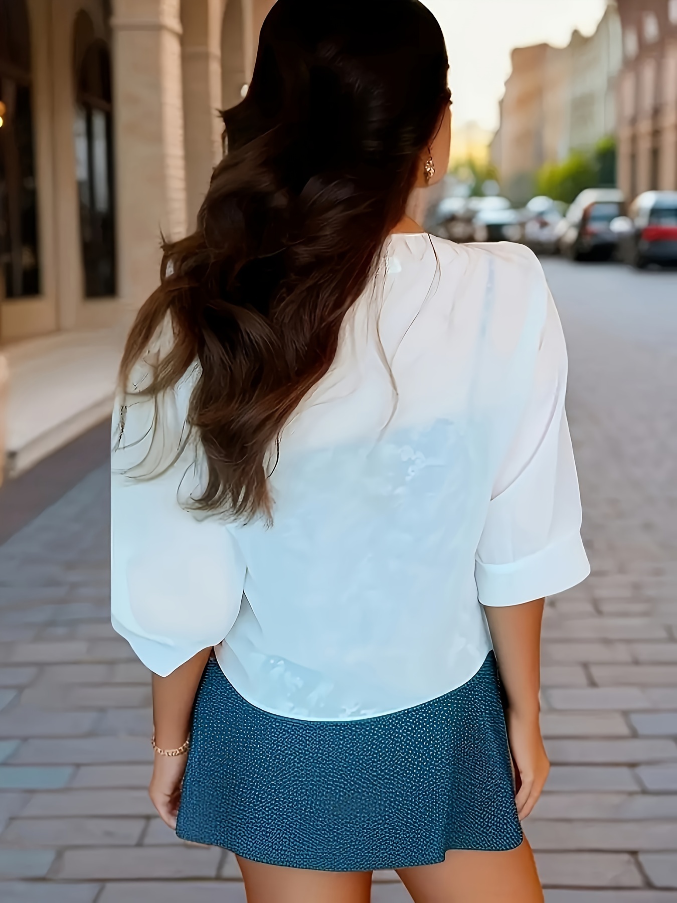 An Elegant Front-Button Sheer Shirt with a Shawl Design.