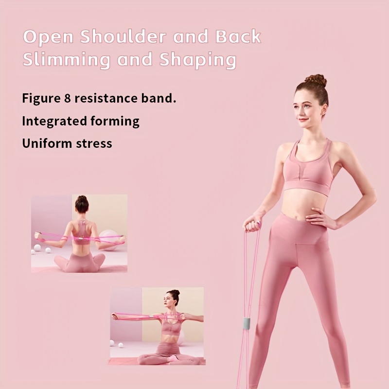 Conjunto De 2 Piezas, Cuerda De Tensión Multifuncional, Banda De Resistencia Elástica De 4 Tubos Para Pedal De Yoga, Banda De Resistencia De Fitness En Forma De 8 Con Asa, Adecuada Para Estiramiento Y Entrenamiento De Abdomen/cintura/brazo/pierna Para Adelgazar detalles 5