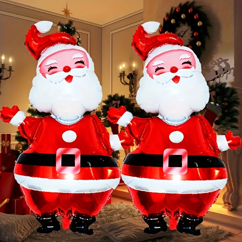 

2pcs Large Santa Balloons - For Christmas Decorations & , Aluminum Film