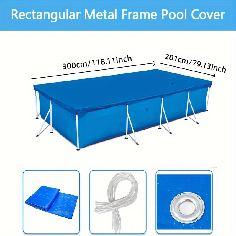 PE Dokuma Kumaş Havuz Örtü Setleri ile Zemin Bezi, Yuvarlak Şişme Havuz Örtüleri ve Koruyucu Mat, Çerçeve Havuzlar ve Şişme Havuzlar için Evrensel Uyumlu - Hava Koşullarına Dayanıklı Örtü Seti