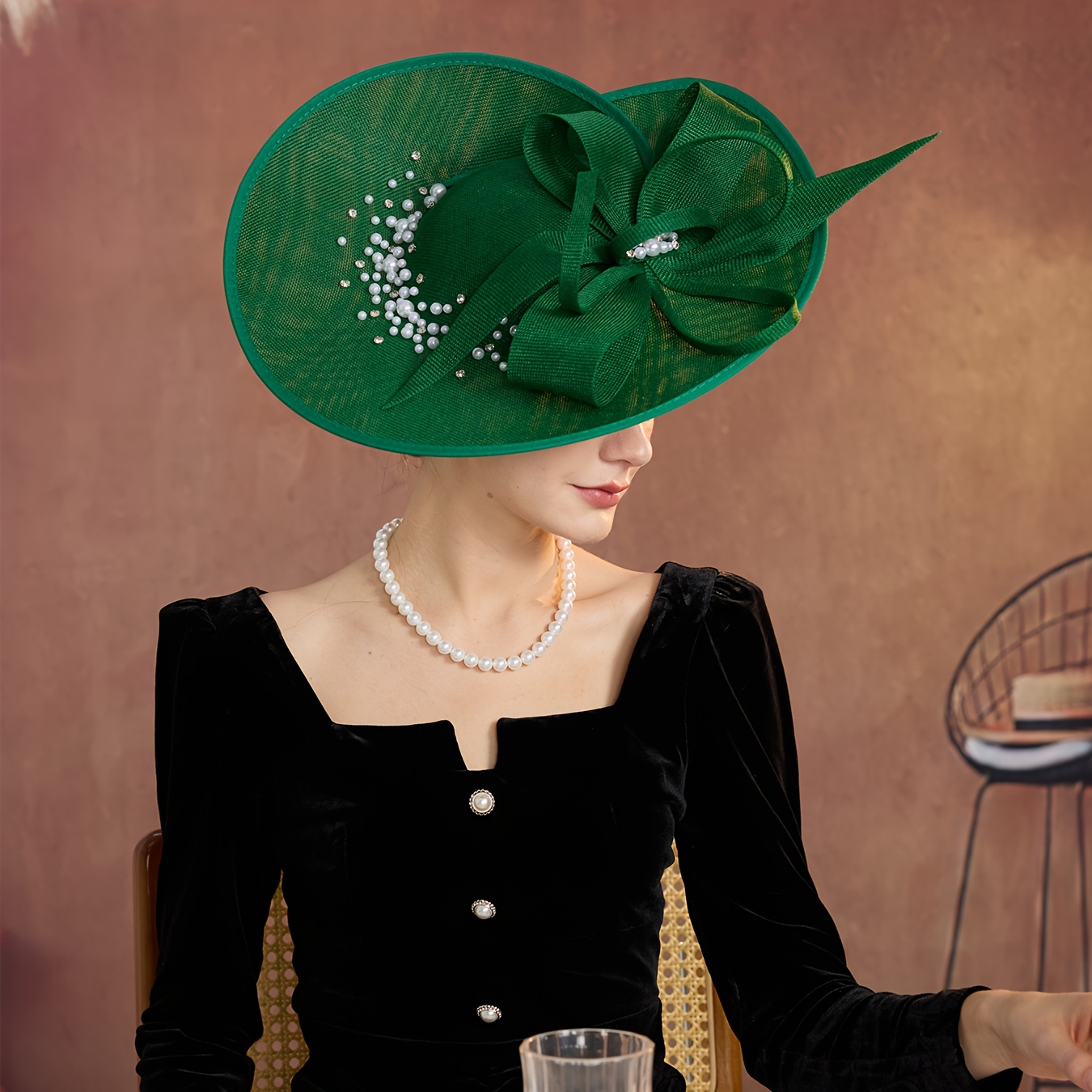 vintage elegant fascinators hats women feather mesh - Temu  display picture 1