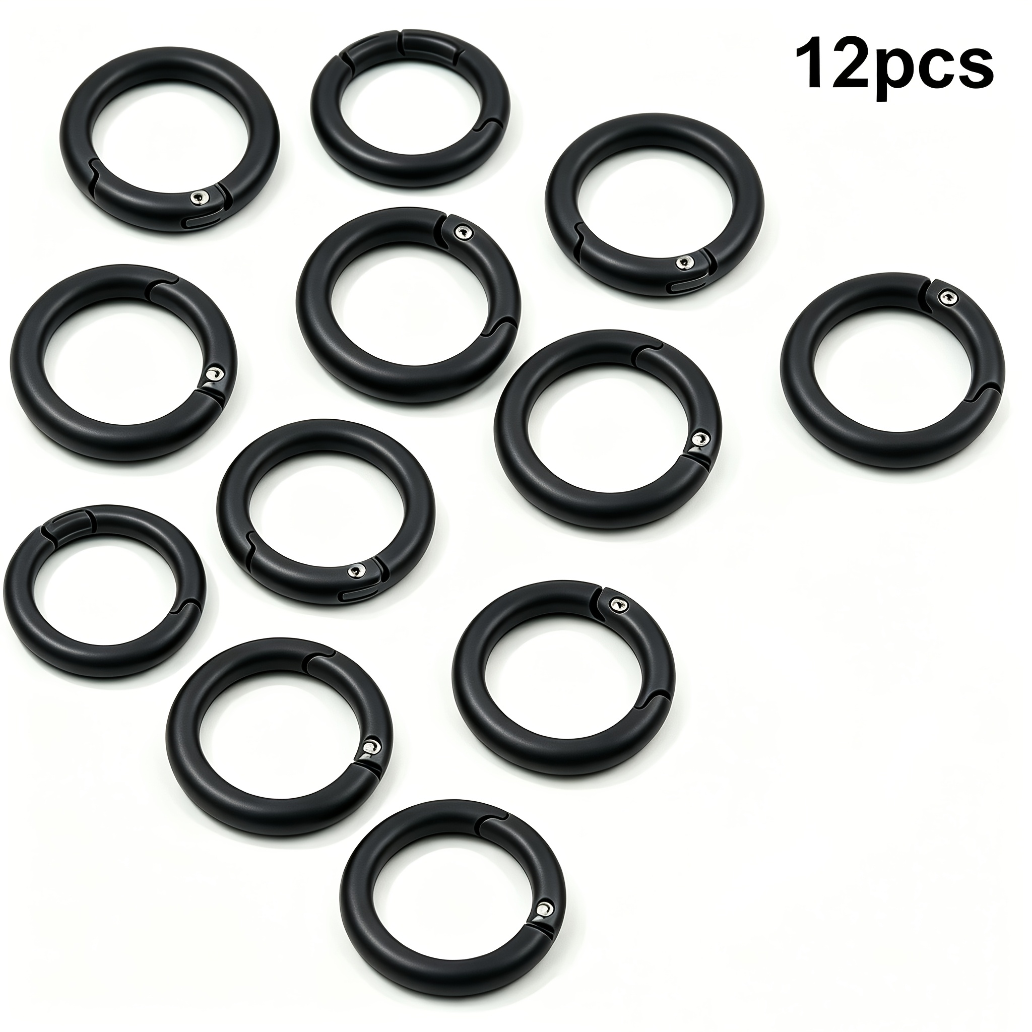 TEMU Set Of 12 Metal Spring O Rings, Round Carabiner Clips For Keychains, Purse Additions, And Projects(silvery, 1 Inch)