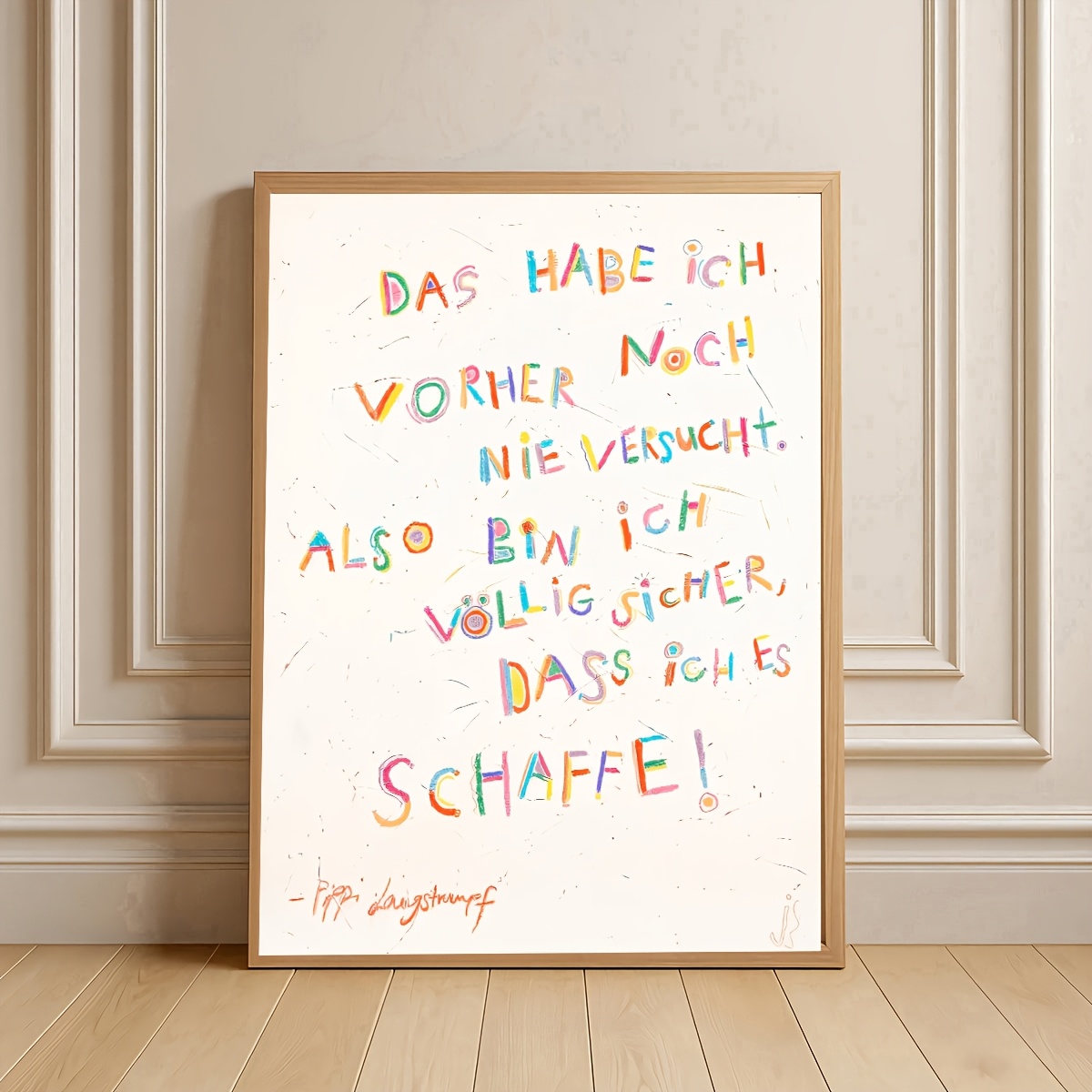 TEMU 2d Flat, 2d Flat, 1pc Frameless Cartoon Quote Poster, Colored Letter Art Canvas Painting, Art, Birthday Present, Living Room, Bedroom, Kitchen,