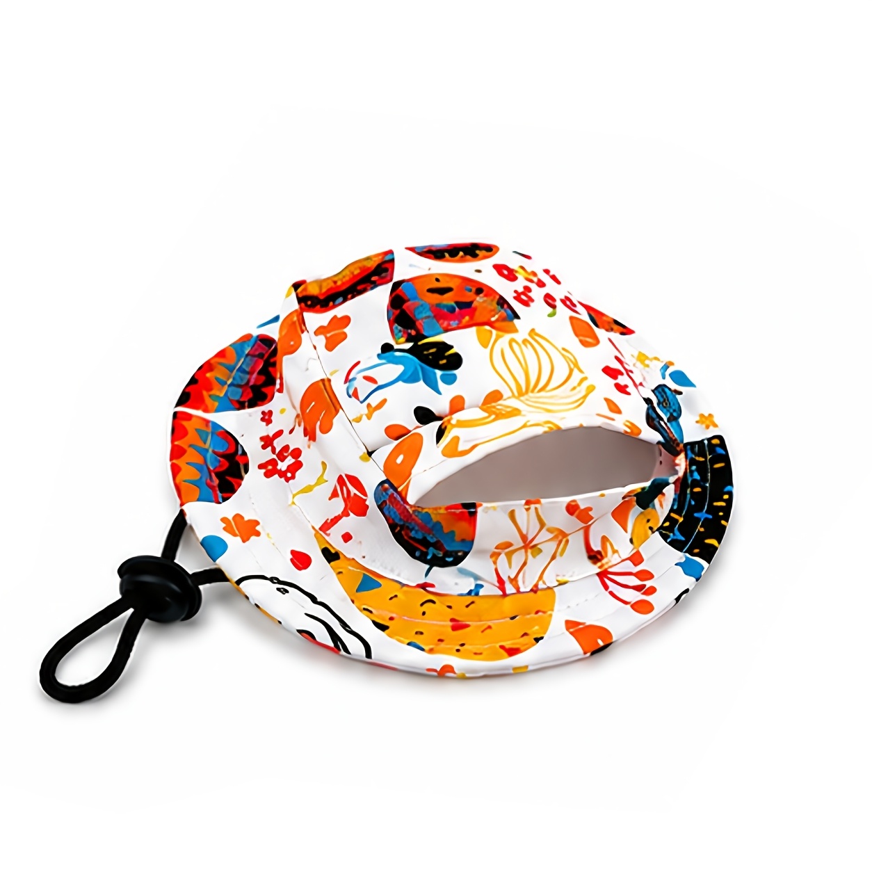   anti choking hat with adjustable strap ear exposing design fishermans cap pet headwear sun protection hat for summer Product details 19