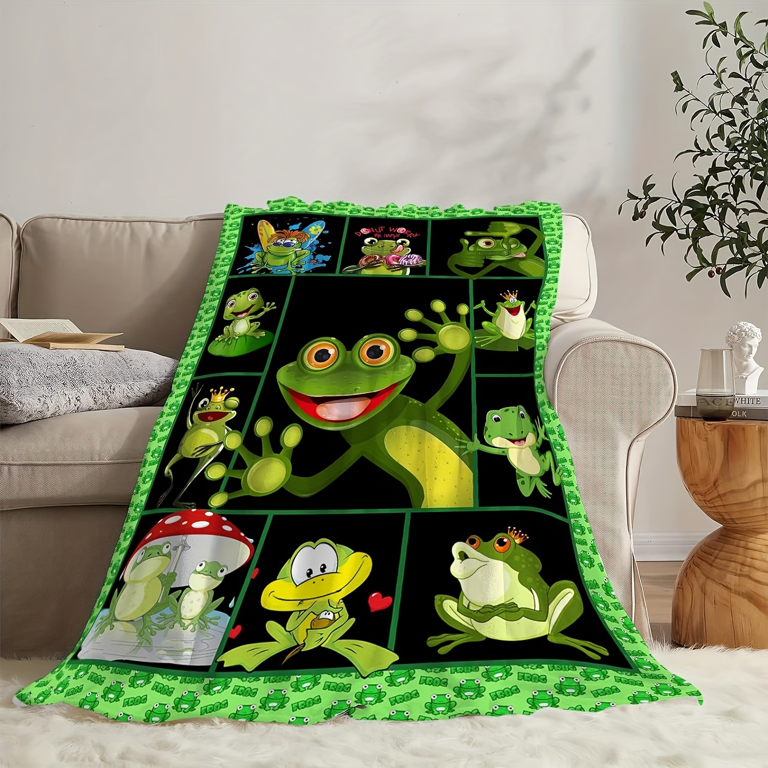 Frog Blanket Soft Cozy Blanket Boys Girls Adults Creative - Temu