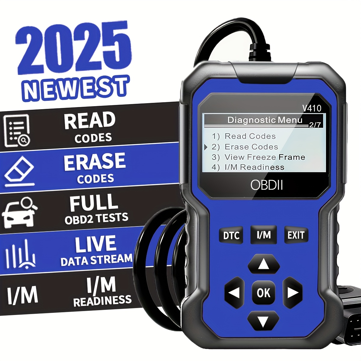 Scanner Diagnostic Voiture OBD2 Universel V410 - Lecteur De Codes Moteur - Neuf