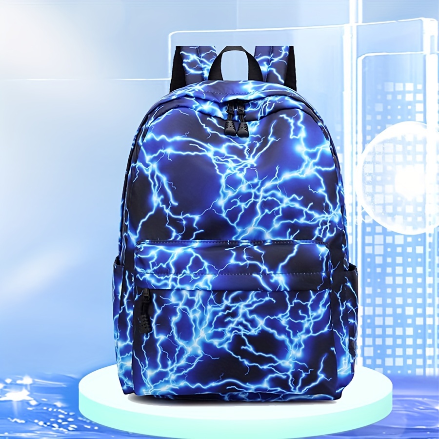 

Stylish Lightning Pattern Print Backpack For Men Women, Lightweight Schoolbag For Daily Use