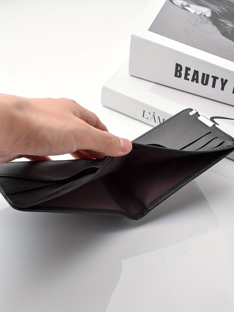1 pieza de cartera de cuero sintético con estampado de araña - Gris oscuro, gran capacidad, bolsillo para monedas y ranuras para tarjetas, regalo perfecto para uso empresarial o personal, cartera de uso diario | Cartera única | Cartera