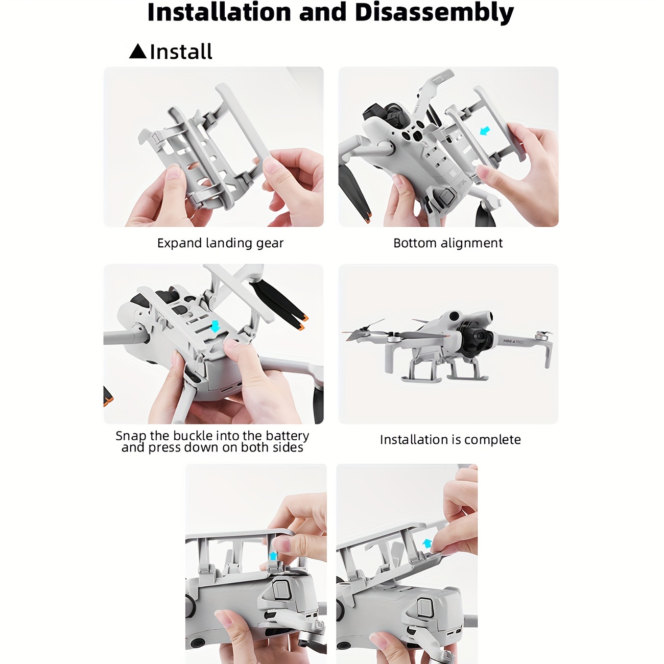 dji mini4 pro height increasing foot rack landing rack details 1