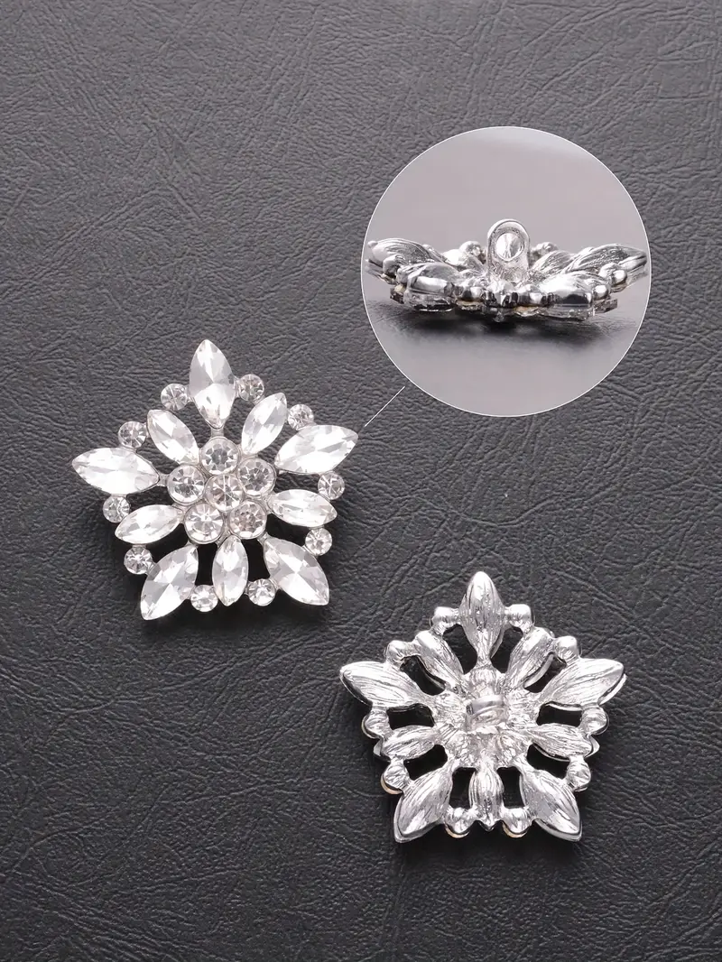 3 шт. 5 шт. роскошных металлических пуговиц, украшенных кристаллами, для одежды, рубашек, свитеров и пальто, подходящих для проектов DIY и подарочных коробок, детали 3