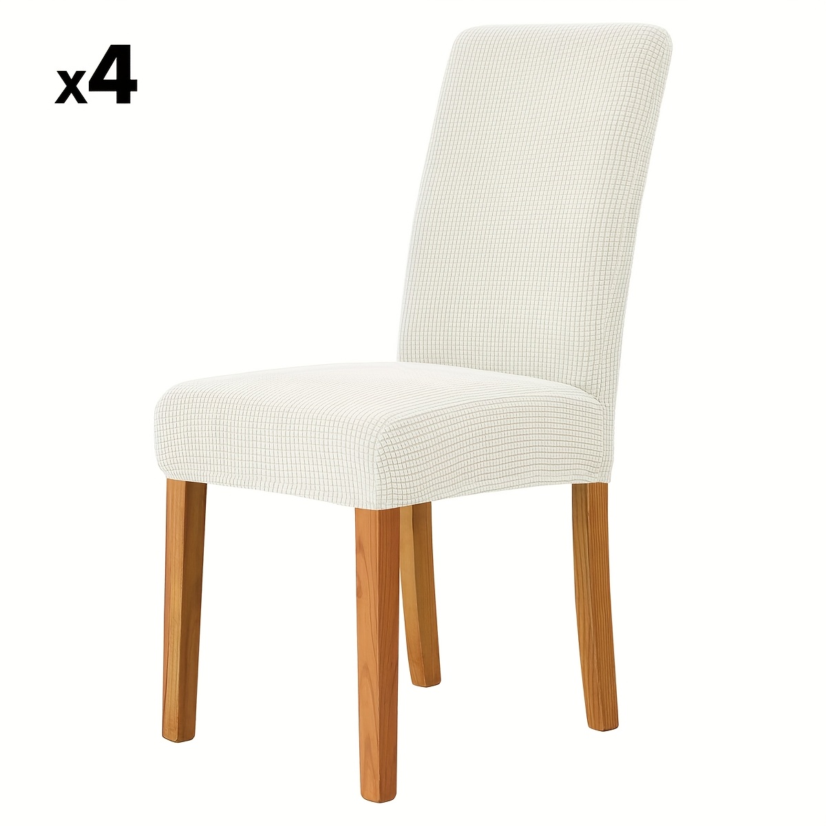 TEMU 4/6 piezas Fundas Elásticas de Fibra de para Sillas de Respaldo Medio, Fundas para Sillas de Comedor para Hogar