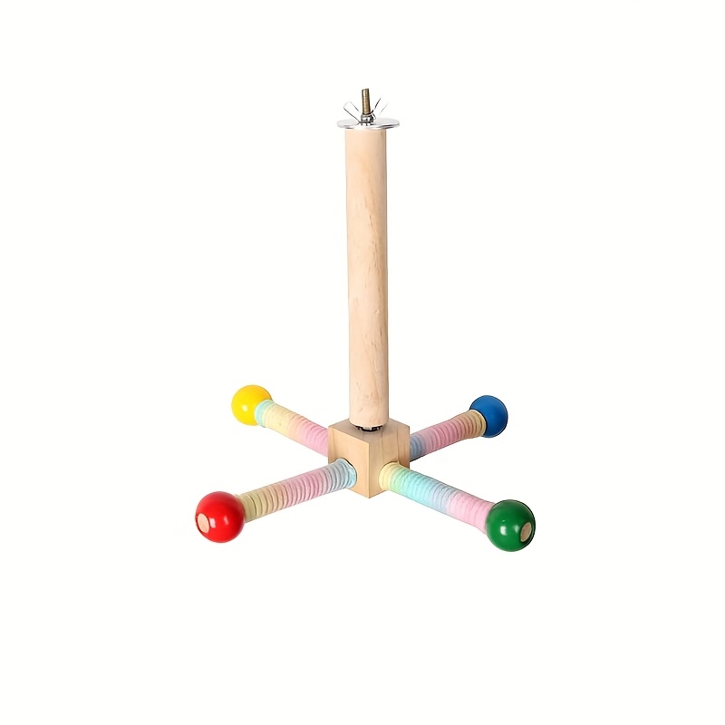 Image of -degree Rotating Toy For Birds To Perch On - An Wooden Parrot Cage Accessory Suitable For Budgies, Parakeets, Cockatiels, Conures, Lovebirds, And - A Exercise Toy For Small To Medium-sized Birds!
