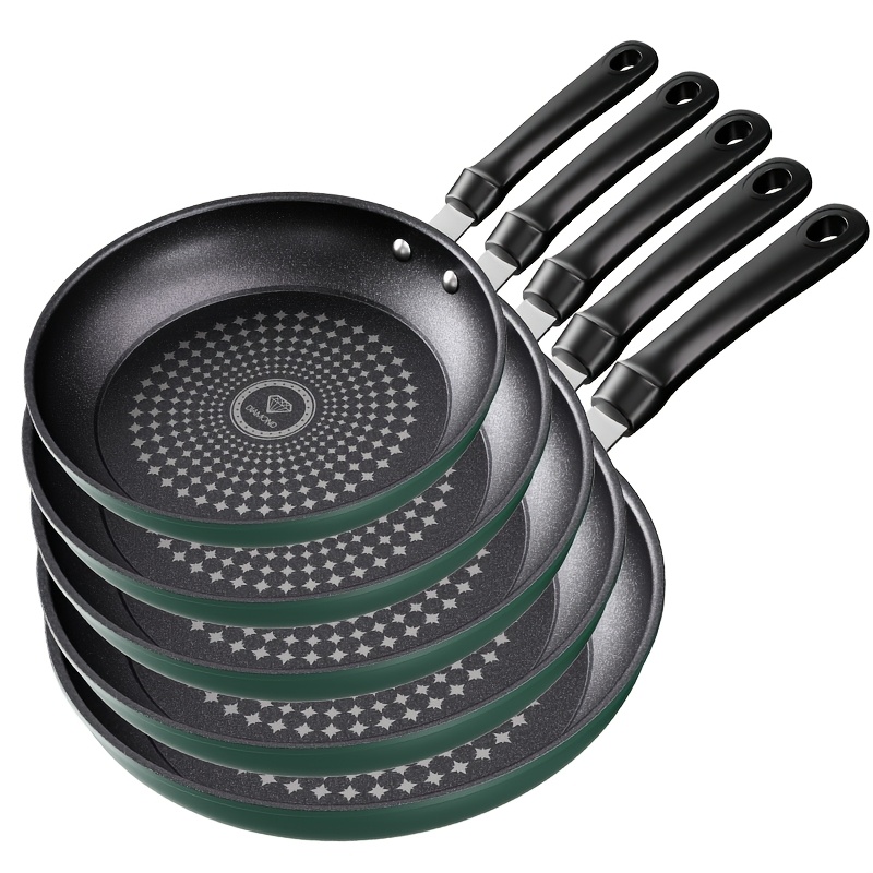 Diamond Frying Pan, Multi-functional Thickening Flat Bottom Pan Set, Smoke, Suitable For Gas Stove And Induction Cooker, For Camping