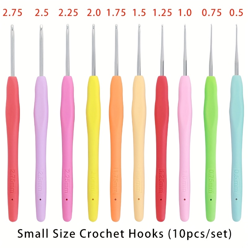 E-shop 10 Stk. kleine Häkelnadeln Spitzenhäkelnadel 0,5mm-2,75mm Häkelnadel Stickgarn Strick- Webwerkzeug DIY Spitzengarn-Häkelnadeln