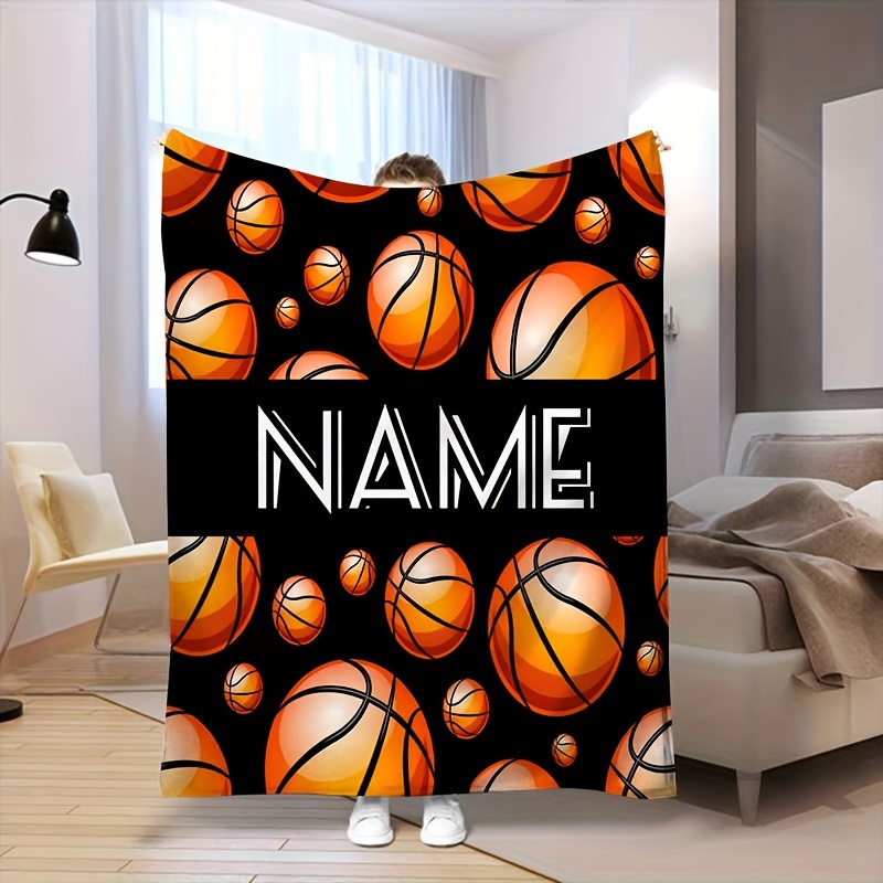 

Personalized Basketball Pattern Throw Blanket - All , Machine Washable, Contemporary Style, 100% Polyester, 70cm/28in X 100cm/