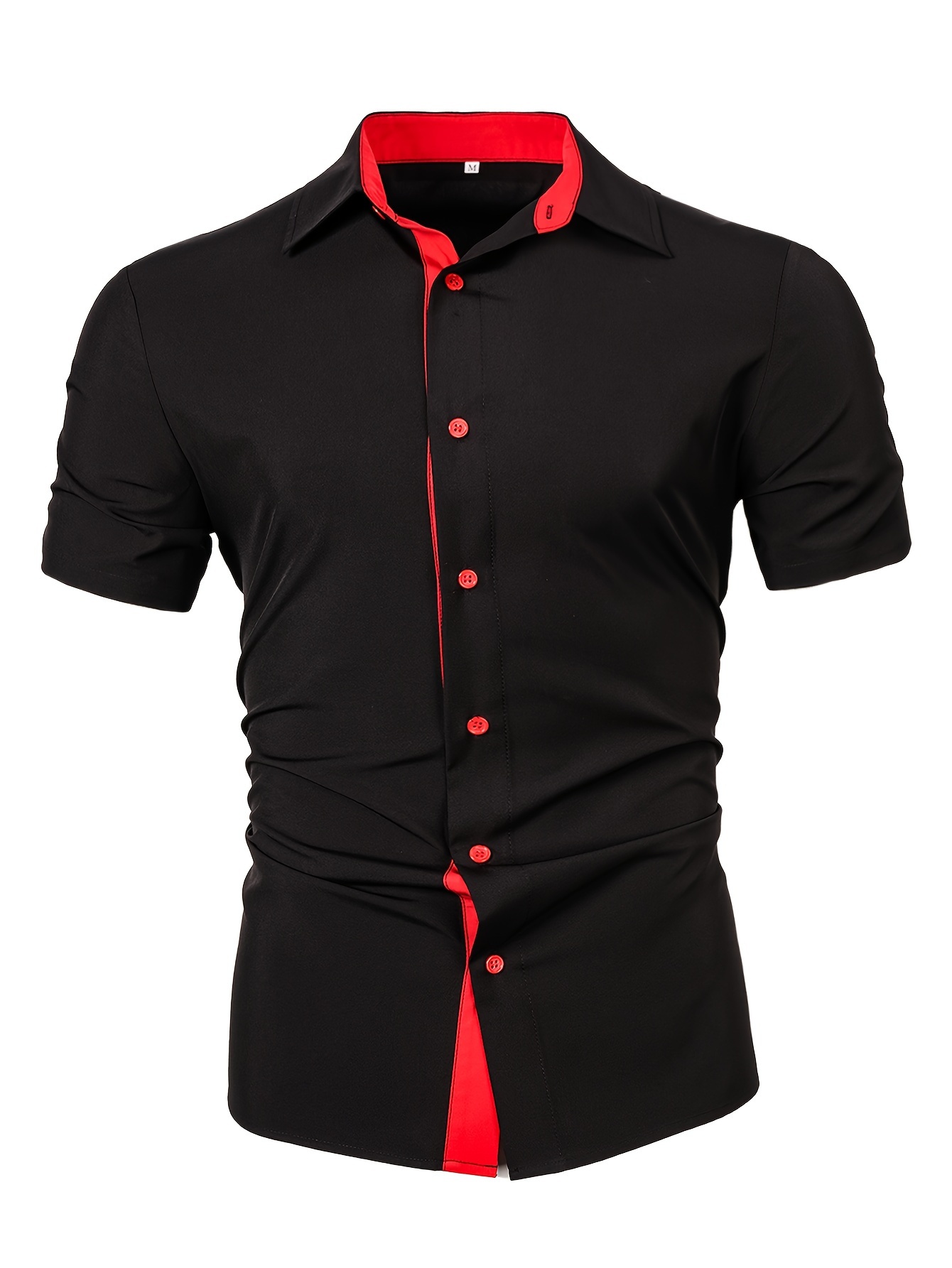mens summer fashionable simple short sleeve button casual