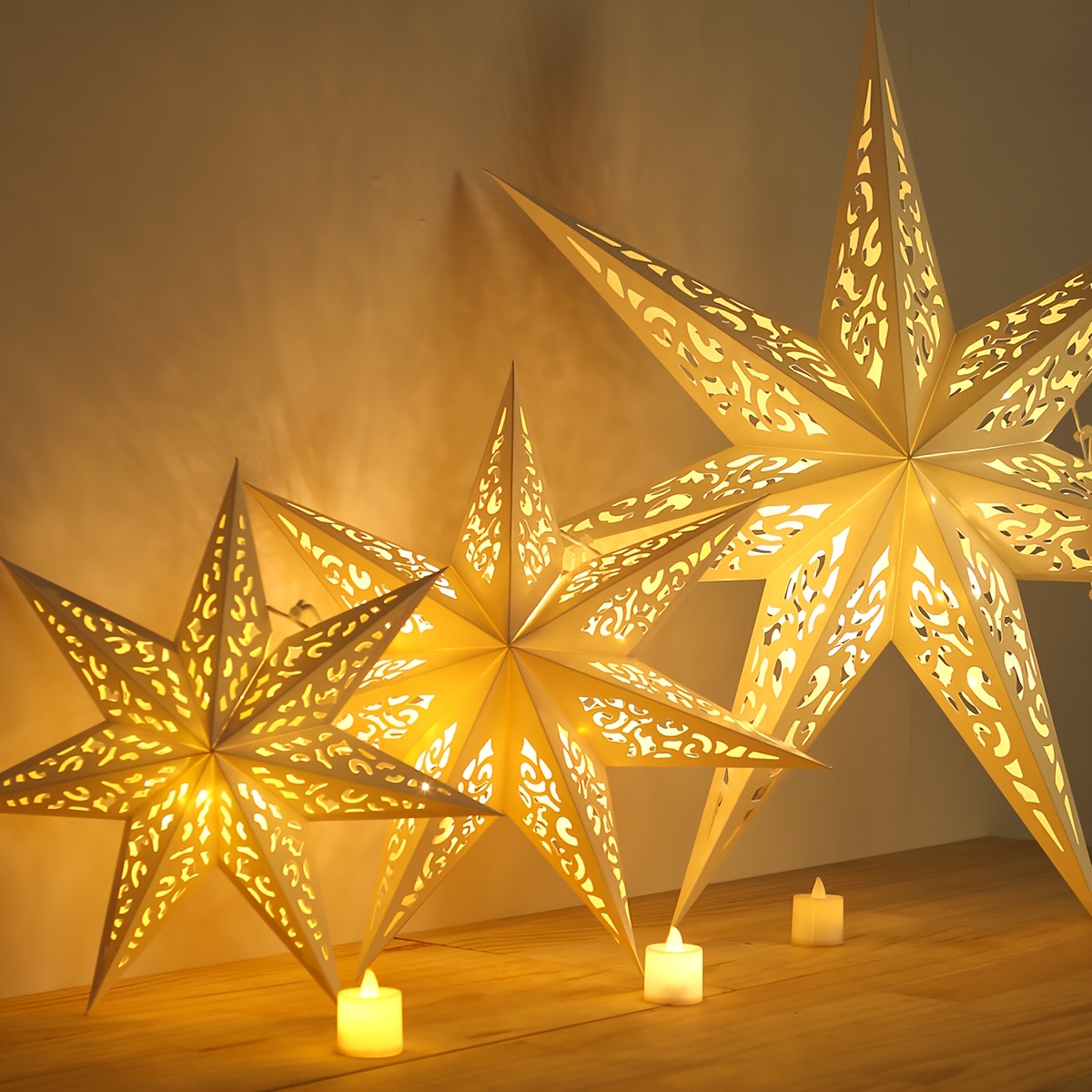 

1pc Hollow Star Shape Light Decoration, Ornaments For Eid Celebrations & Ramadan Decor, Ramadan, Party Supplies, Eid Al-fitr Gifts, Christmas Decor, Star Hanging