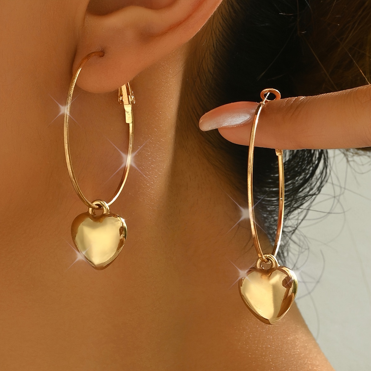 

Drop Hoop Earrings For Women - Cute & Stylish Accessory, Perfect Valentine's Day Gift